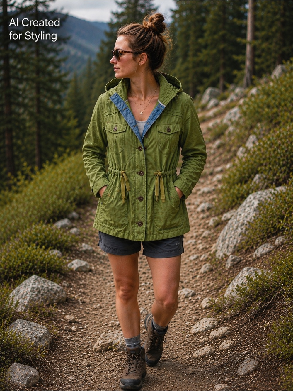Daughters of the Liberation Green Utility Jacket Cinch Waist Size 0